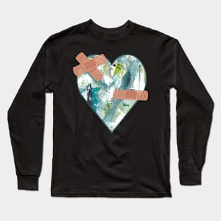 Art Acrylic artwork abstract Valentine Heart Long Sleeve T-Shirt